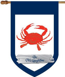 Personalized Crab House Flag with Blue Border