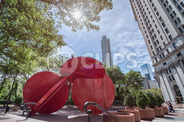 5 in 1 sculpture in Lower Manhattan in HDR, NYC