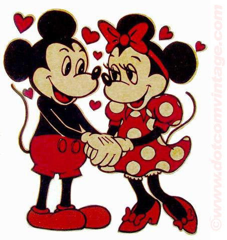 minnie and mickey mouse holding hands cartoon