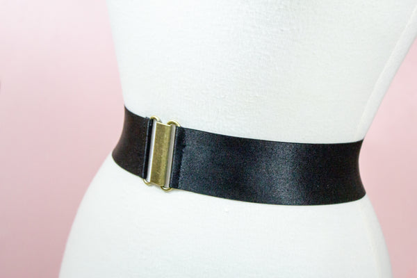 black satin belt