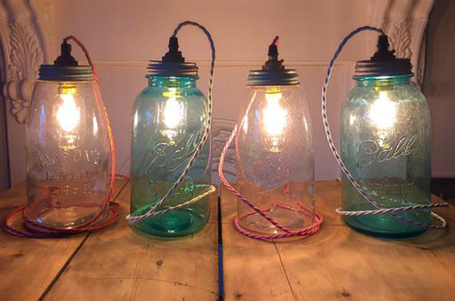 Bright Goods LED Filament Light Bulb Albert Mini Tube in Colourful Glass Jar Lamps from Blue Skies Vintage