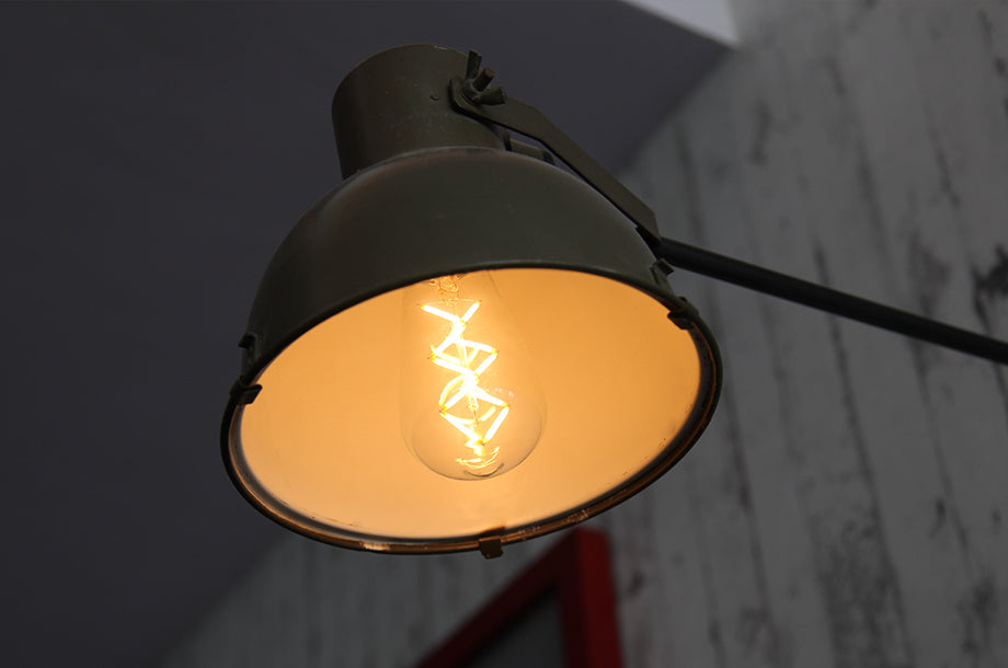 Close up of Bright Goods Victoria LED filament lamp in Brackenbury Wine Rooms
