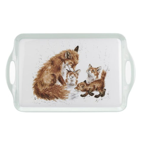 Large Handled Tray - Foxes 12940