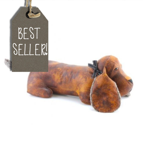 Dachshund Doorstop Faux Leather 10253