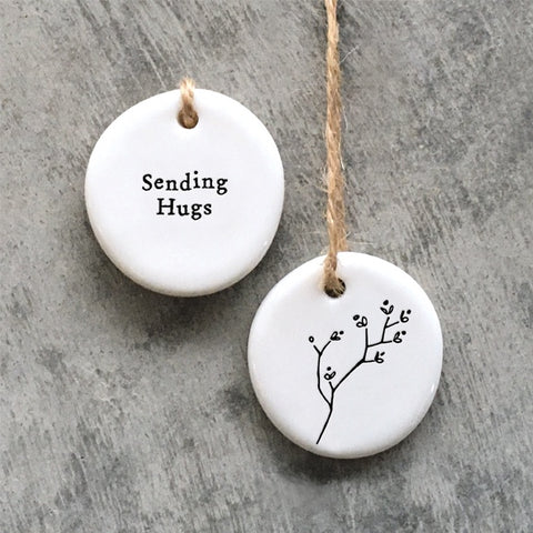 Porcelain Floral Hanger - Sending Hugs 12963