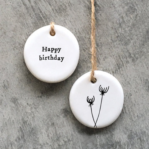 Porcelain Floral Hanger - Happy Birthday 12966