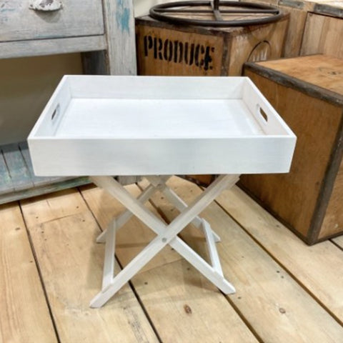 Foldable White Wood Side Table 11692