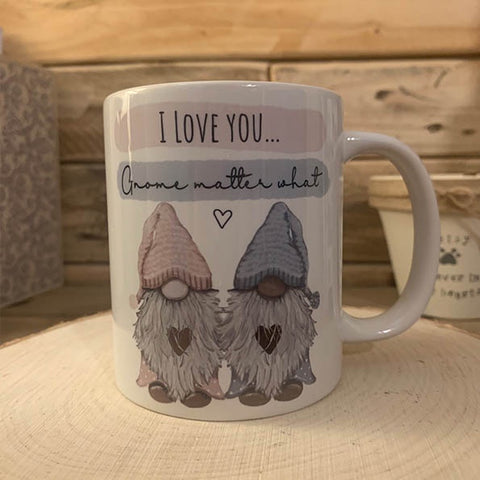 Gnomes Mug Blue & Pink - I Love you Gnome Matter 10887