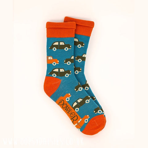 Powder Men's Socks - Car in Teal 13218