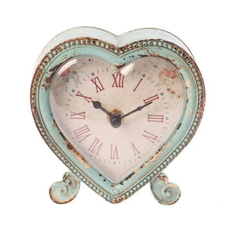 Boudoir Heart Clock -Duck Egg 1076