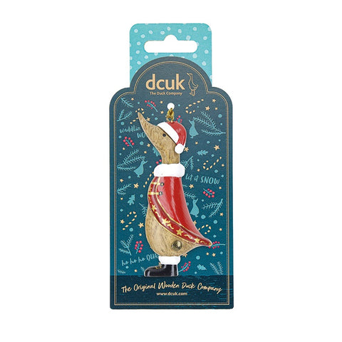 DCUK Duck Hanging Christmas  Decoration - Santa Red Robe 13384