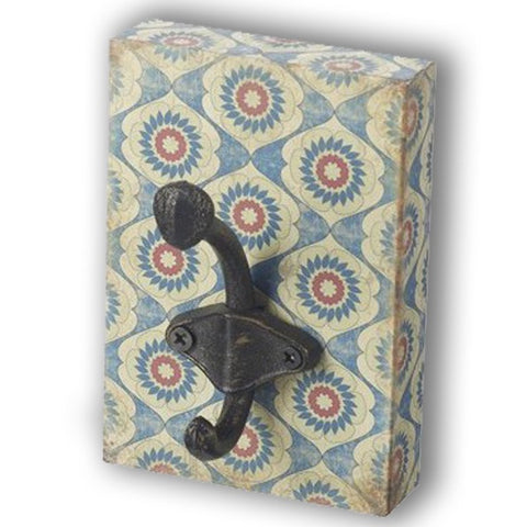 Wall Hook Block - Blue Flower 10129