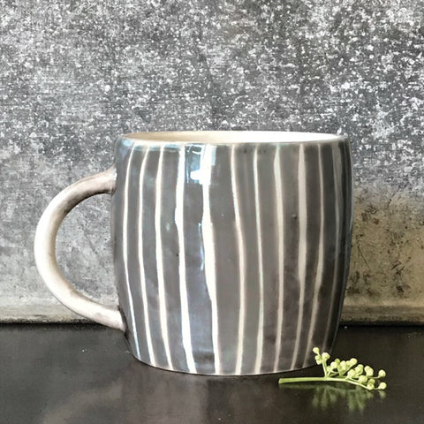 Boxed Rustic Mug - Painted Wash Stripes 9625