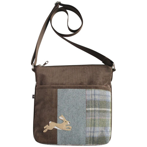 Earth Squared Tweed Applique Amelia Bag in Seacliff Hare 13573