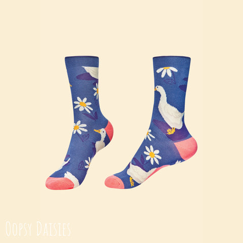 Powder Ankle Sock - Daisy Ducks in Navy 13720