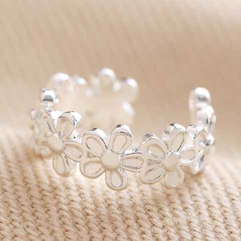 Daisy Chain Ear Cuff in Silver 13753