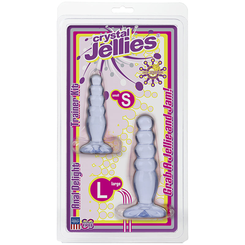 Crystal Jellies Anal Delight Trainer Kit Butt Plugs Clear