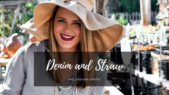 denim and straw