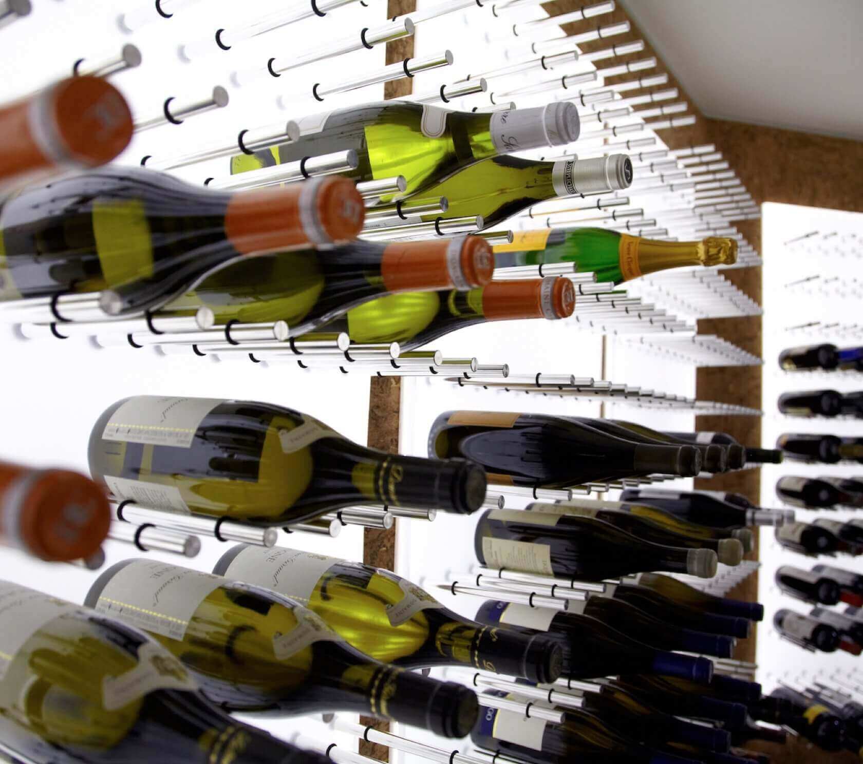 XY series Wine Pegs installed on backlit acrylic panel