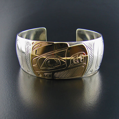 Eagle Silver and Gold 1 Inch Bracelet