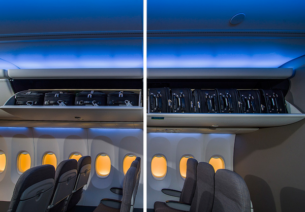 Boeing Space Bins on the all-new 737 MAX are the best overhead bin design for single aisle aircraft flying today