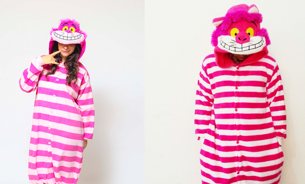 Cheshire Cat Kigurumi Onesie Costume Pajamas vs Fake