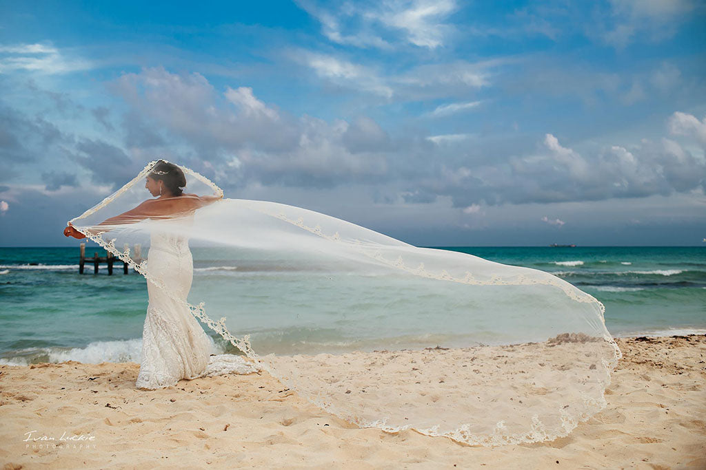 lace cathedral veil from The Mantilla Company