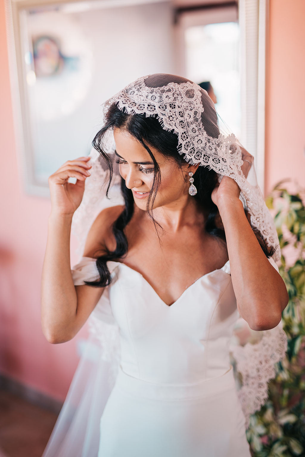 bride getting ready for wedding day