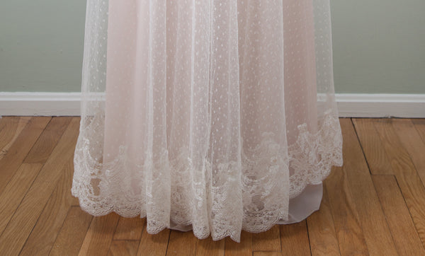 ivory polka dot mantilla veil