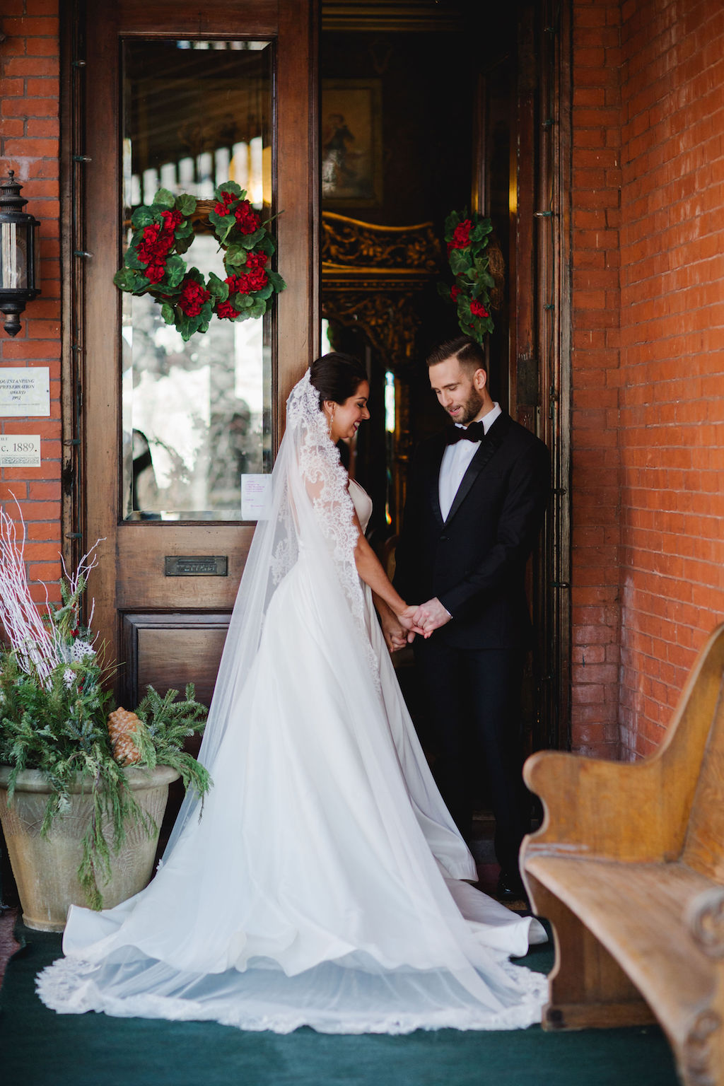 long lace bridal veil