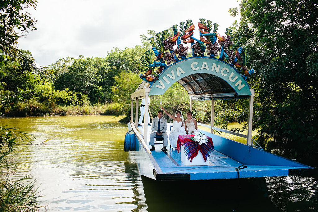 Boat Ride to Catholic Ceremony in Cancun Mexico