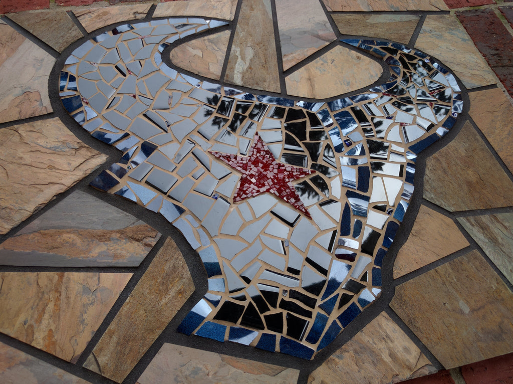 Slate and ceramic mosaic Houston Texans logo