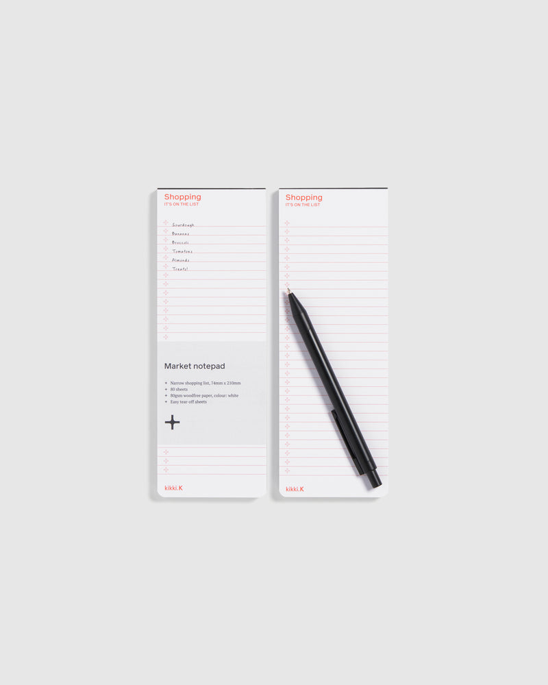 Market Notepad Narrow Shopping 2pk