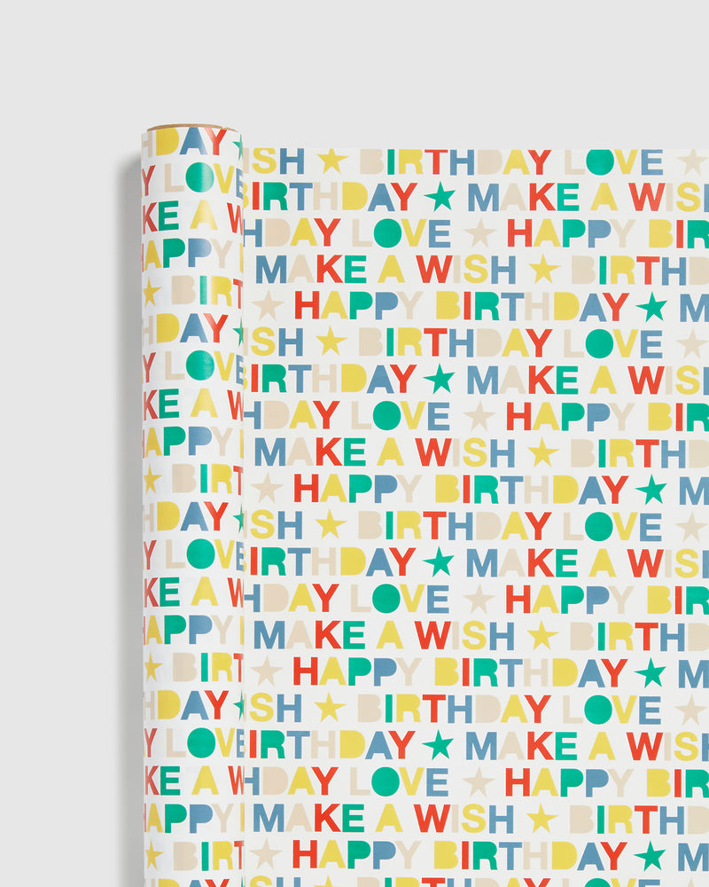 Wrapping Paper Roll Happy Birthday 3m