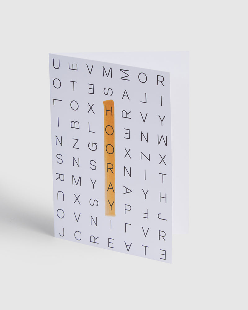 Greeting Card  Word Find Hooray