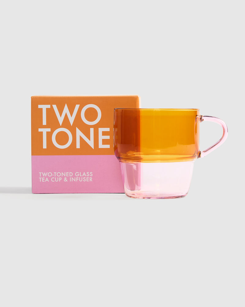 Two-Tone Glass Tea Cup & Infuser