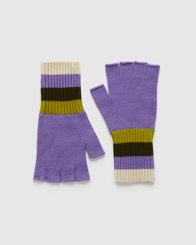 Knit Stripe Fingerless Gloves