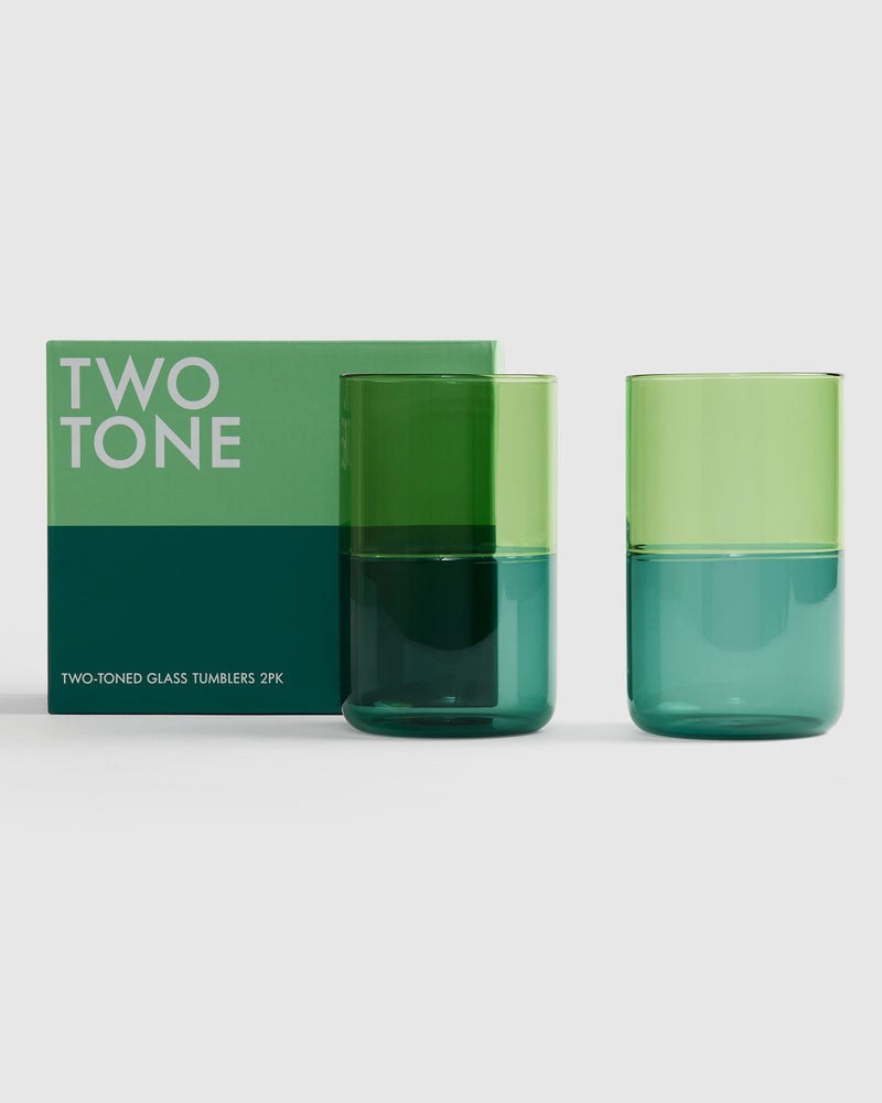 Two-Tone Glass Tumbler 2pk
