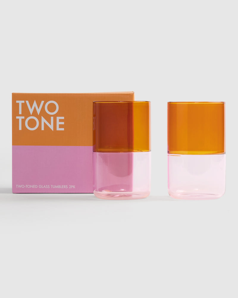 Two-Tone Glass Tumbler 2pk