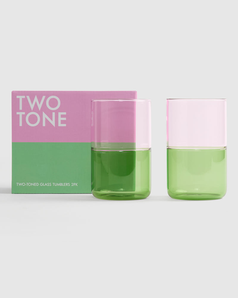 Two-Tone Glass Tumbler 2pk