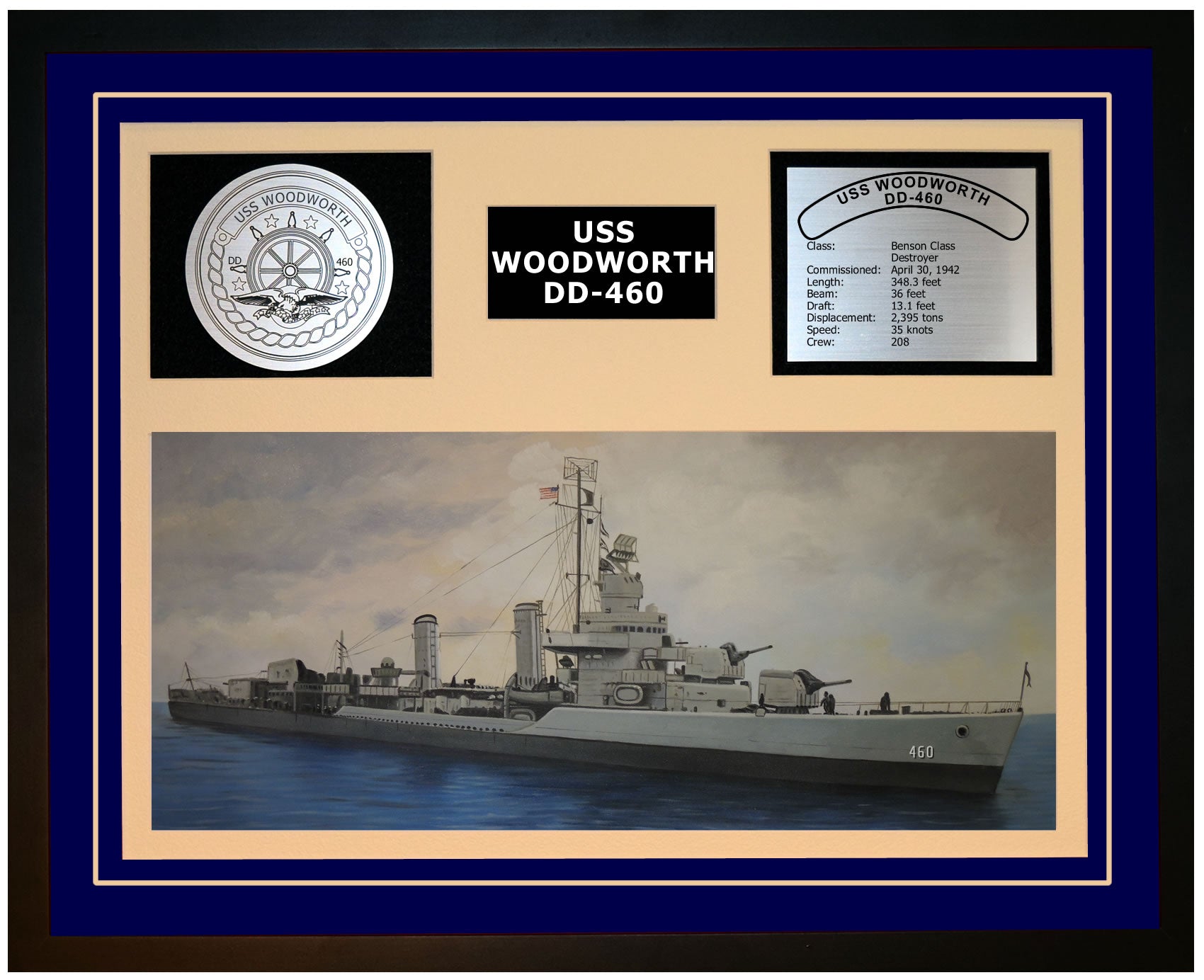 USS Massey DD 778 Personalized Canvas Ship Photo Print Navy Veteran Gift