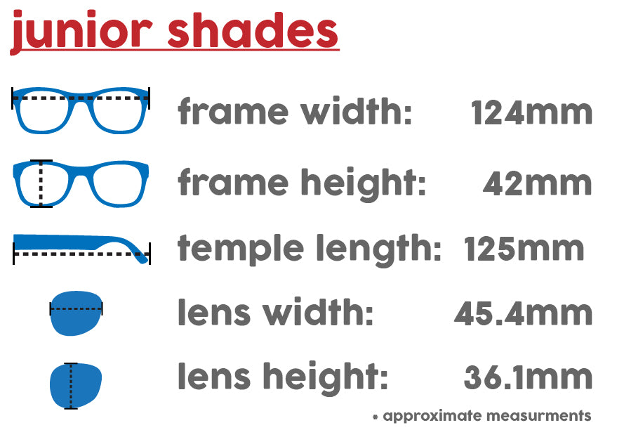 junior glasses size