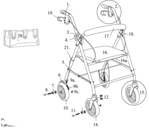 Aluminum Rollator, 70