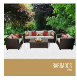 Barbados 6 Piece Outdoor Wicker Patio Furniture Set 06 G Beige