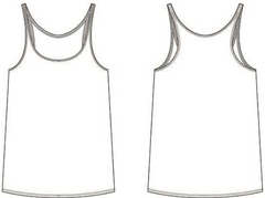 Women's slouchy tank top outline.