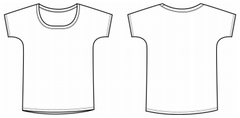 Women's slouchy shirt outline.