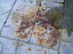 Rust on patio stones/pavement