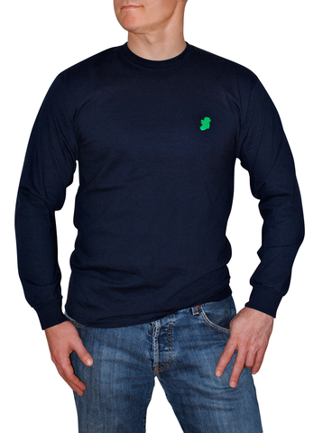 Men's Navy Blue Long Sleeve Irish T Shirt_Ireland Shirt_Irish Clothing