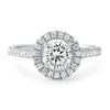 1.20 Carat Sterling Silver Classic Halo CZ Ring