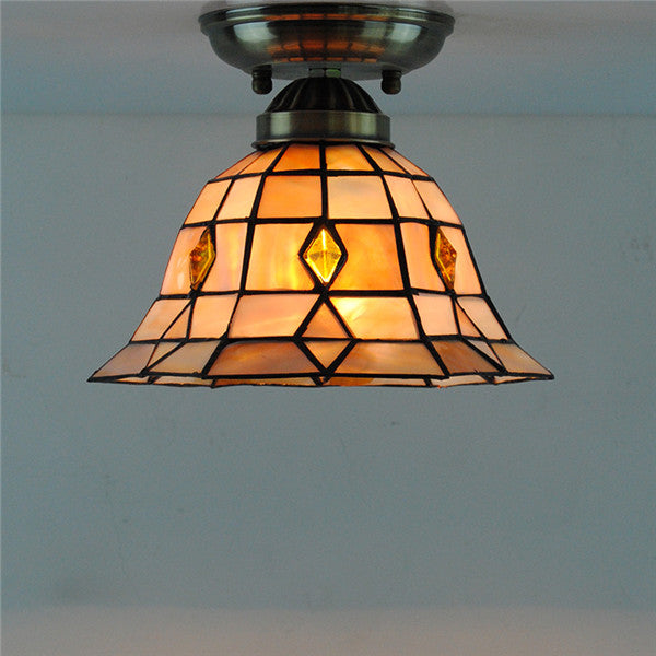 Tiffany Style Hexagon Stained Glass Ceiling Lamps Cl298